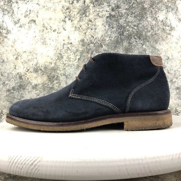 Johnston & Murphy Men's Size 10M Copeland Chukka Navy Blue Suede Ankle Boots - Picture 6 of 16